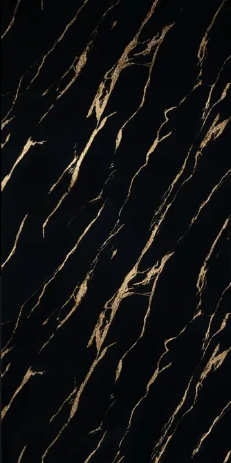 Стенен панел Porfloor Black Gold — PW 1910-1G: черна основа с диагонални златисти жилки